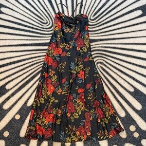 12th Tribe Floral Cowl Neck Cross Back Dress - Size M